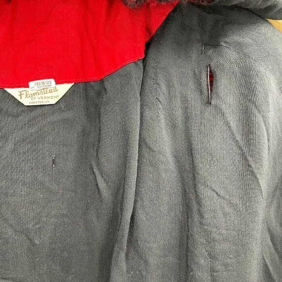 Flamstead of Vermont Vintage Red & Black Wool Poncho Cape Jacket - Picture 9 of 10